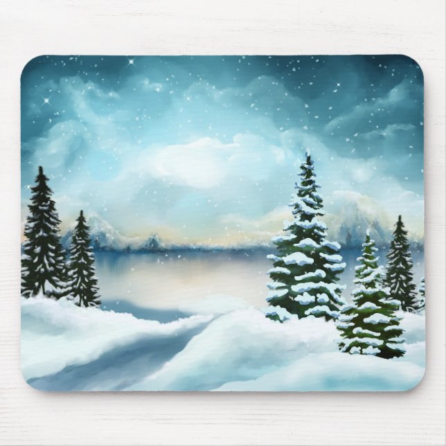 Scenia Winter Wonderland Watercolor Painting Musmatta (Framsidan)