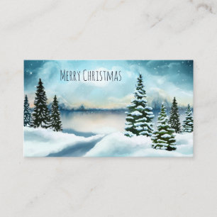 Scenia Winter Wonderland Watercolor Painting Visitkort