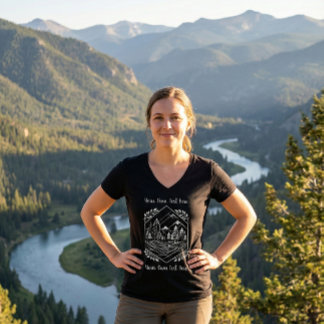 Scenic Forest River Camping Badge Your Text Gift T Shirt