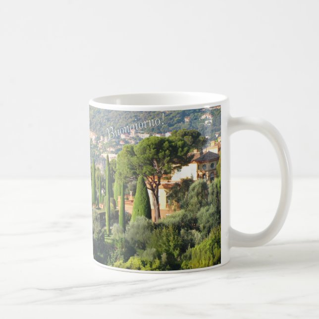 SCENIC ITALIAN CYPRESS HILLSIDE A TUSCANY MOMENT KAFFEMUGG (Höger)