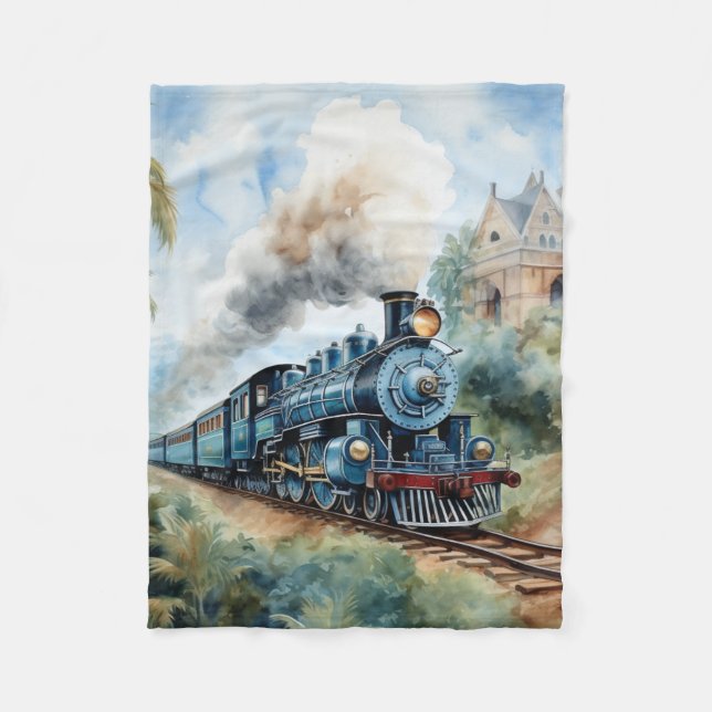 Scenic Landscape a Victorian Train Fleecefilt (Framsidan)