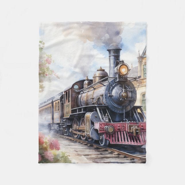 Scenic Landscape a Victorian Train Fleecefilt (Framsidan)