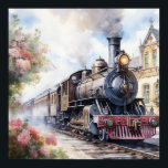 Scenic Landscape a Victorian Train Poster<br><div class="desc">A lovely landscape with a Victorian train outside a train station</div>