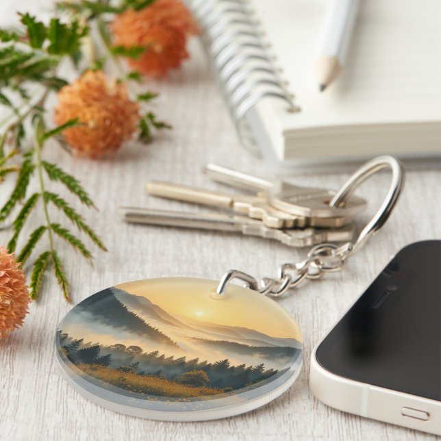 Scenic Nature Landscape Acrylic Keychain  (Högra Framsidan)