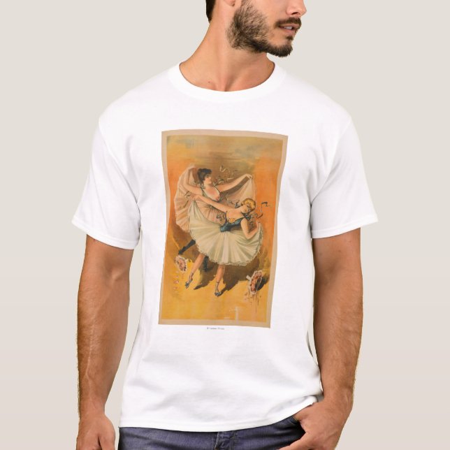 Scenisk affisch för två Ballerinas T-shirt (Framsida)