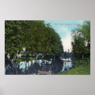 Scenisk flod med kanoten SceneEugene, ELLER Poster