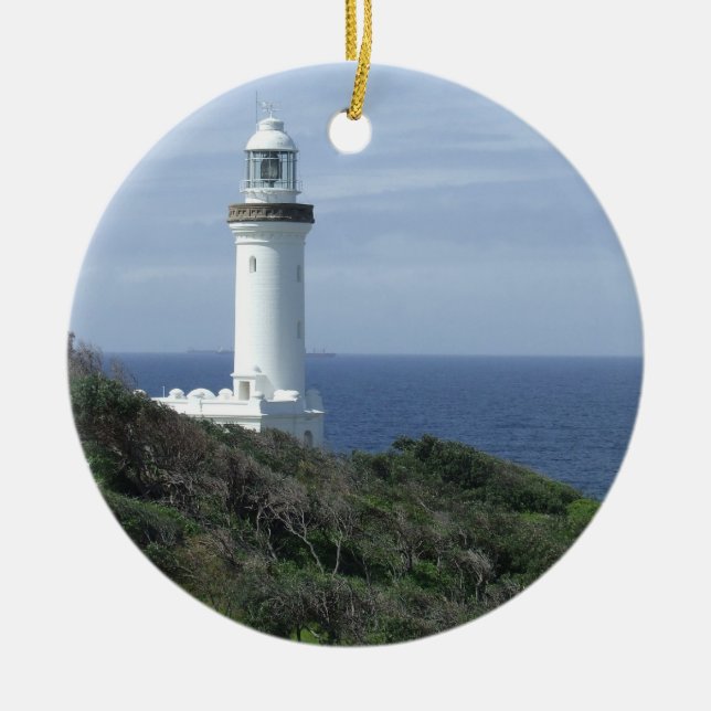 Scenisk fyr julgransprydnad keramik (Framsidan)