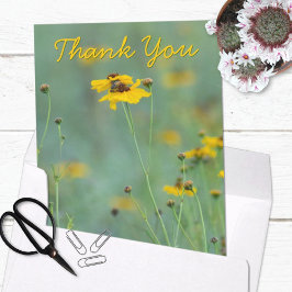Scenisk Gult Wildblomfoto Blank Back Tack Kort