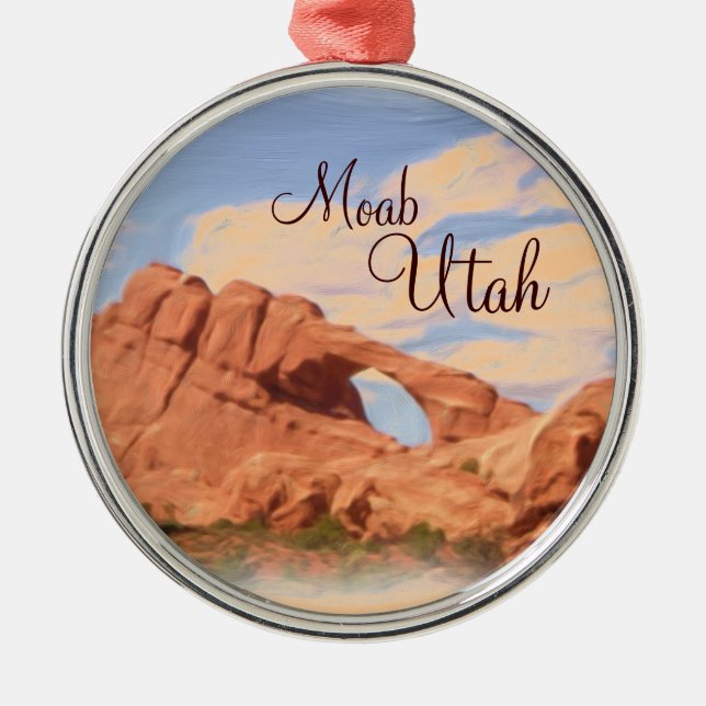 Scenisk prydnad för Moab Utah bågesten Julgransprydnad Metall (Framsidan)