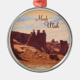Scenisk prydnad för Moab Utah tre stenar Julgransprydnad Metall