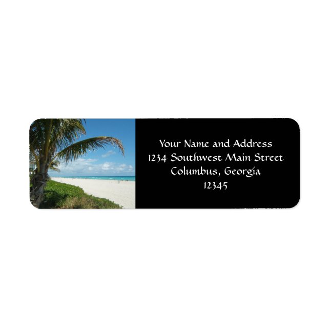 Scenisk strand, Side Handflatan Gren Returadress Etikett (Framsidan)