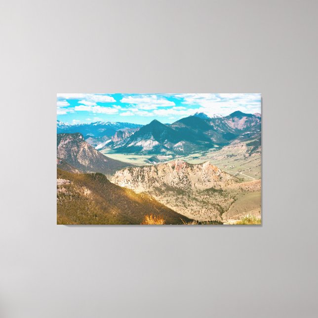 Scenisk syn från Chief Joseph Highway i Wyoming Canvastryck (Framsida)