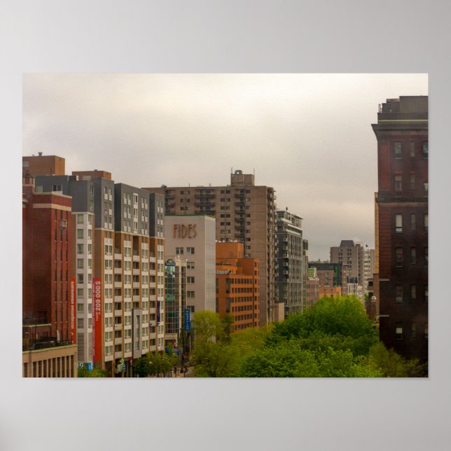 Scenisk syn på Byggnad i Montreal, Kanada Poster (Framsidan)