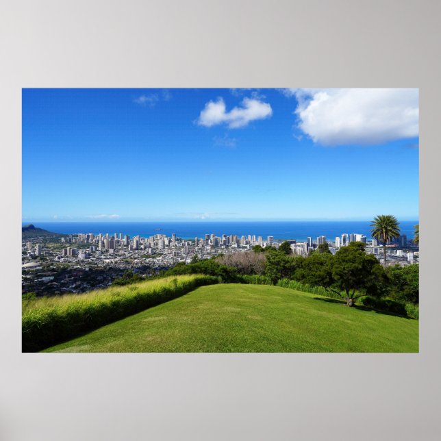 Scenisk syn på Honolulu Hawaii Poster (Framsidan)