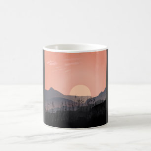 Scenisk syn på solnedgång i ett ödsligt landskap kaffemugg