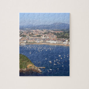 Scenisk syn på vackra San Sebastian kusten Pussel