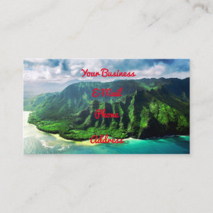 Scenisk tropisk kauai Hawaii Island Visitkort