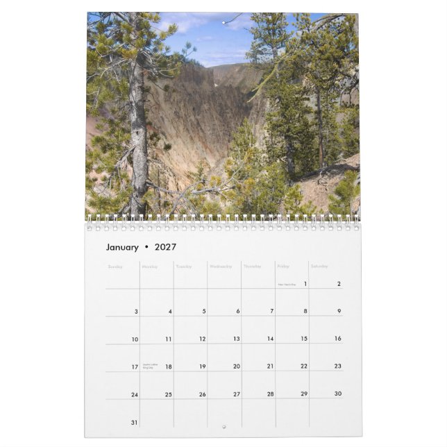 Scenisk Yellowstone 2008 kalender (Jan 2027)