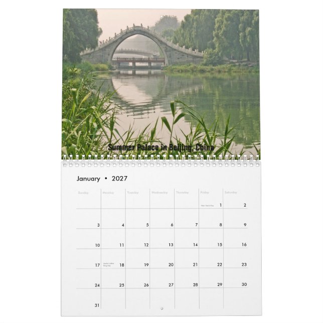 Sceniska BEIJING Kalender (Jan 2027)