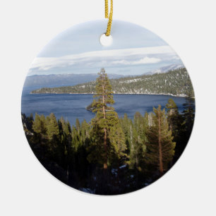 Sceniska Lake Tahoe Julgransprydnad Keramik