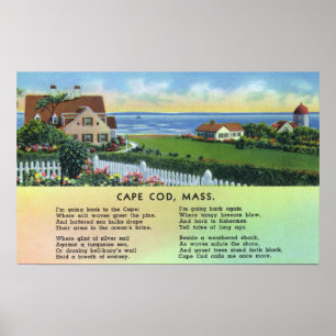 Sceniskt beskåda av hem med en dikt poster