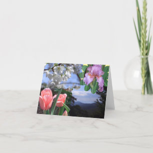 Sceniskt Blommigt Collage Kort