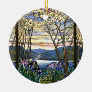Sceniskt inspirera för Magnolia och för Iris Julgransprydnad Keramik