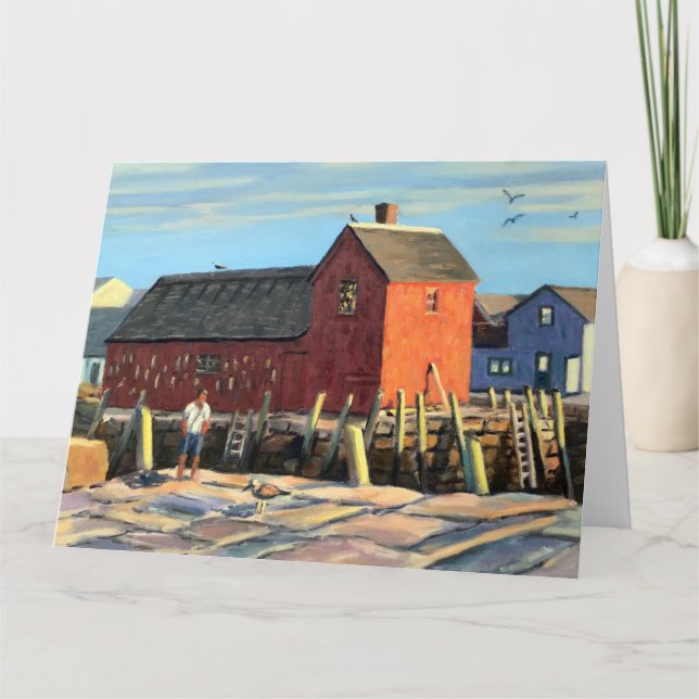 Sceniskt motif #1 Rockport Fishing Shack Tack Kort (Framsida)