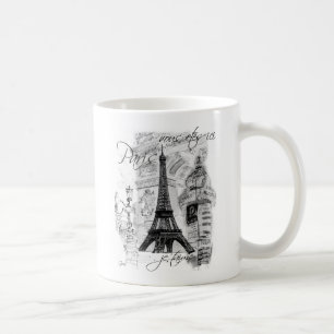 Scenkollet för Eiffel-Fransk i Paris Kaffemugg