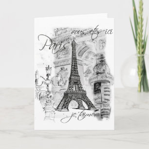 Scenkollet för Eiffel-Fransk i Paris Kort