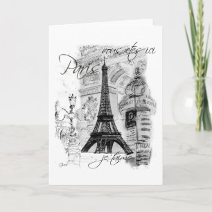 Scenkollet för Eiffel-Fransk i Paris Kort