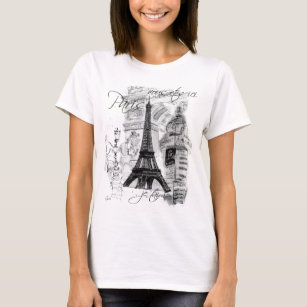 Scenkollet för Eiffel-Fransk i Paris T-shirt