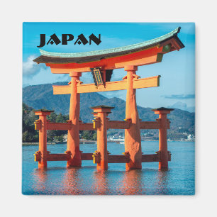 Scenlandskap med japansk Torii Grind Magnet