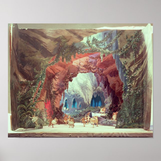 Scenmodell för operan Tannhauser Poster (Framsidan)