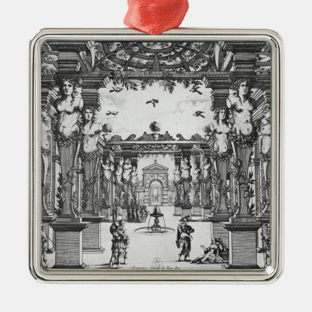 Scenografi av Giacomo Torelli för 'Mirame Julgransprydnad Metall (Framsidan)