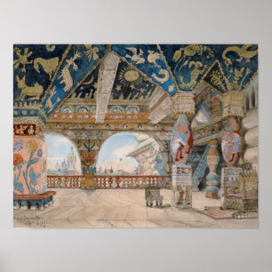Scenografi för den Nikolai Rimsky-Korsakovs opera Poster