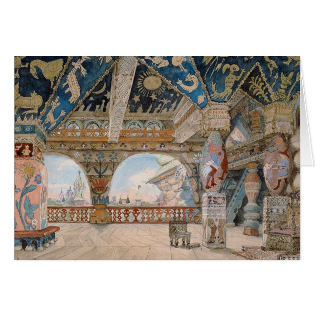 Scenografi för den Nikolai Rimsky-Korsakovs operan Hälsningskort (Framsidan Horizontal)