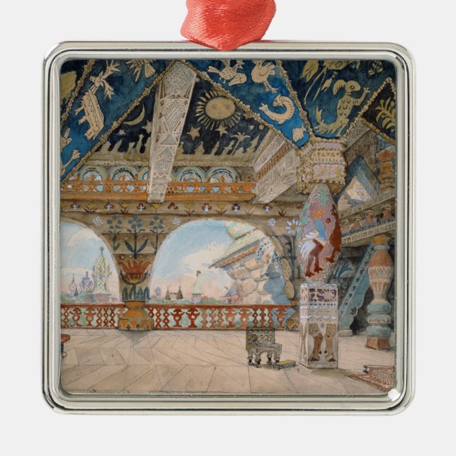 Scenografi för den Nikolai Rimsky-Korsakovs operan Julgransprydnad Metall (Framsidan)