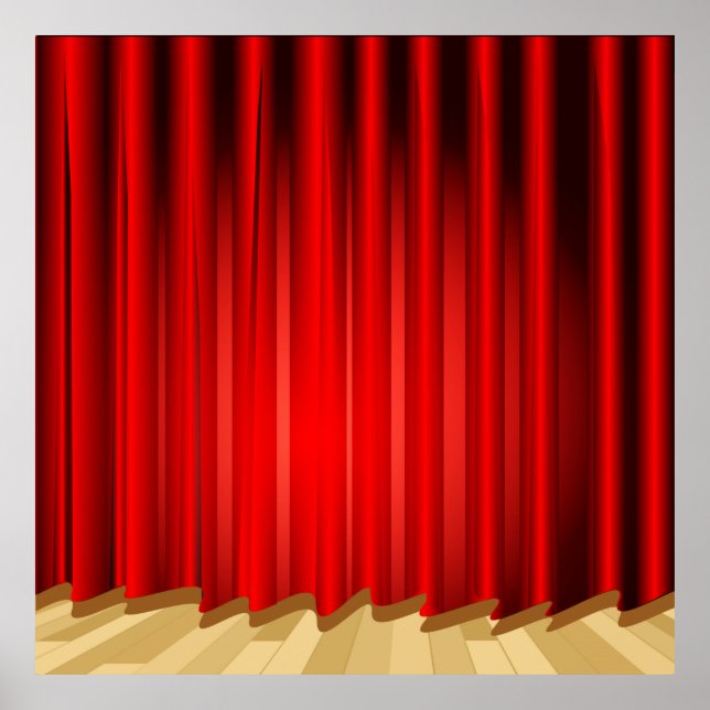 Scenridå Skola/Porträtt Fotobox Bakgrund Poster (Framsidan)