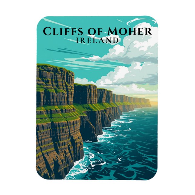 Scenska klippor av Moher Ireland Coastal Souvenir Magnet (Vertikal)