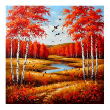 Scenskt höstlandskap med brant lövning