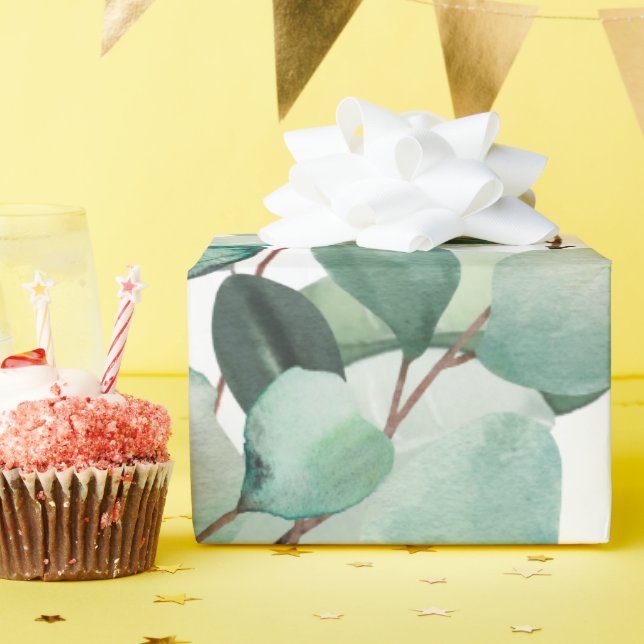 Scent, dekorera vardagslivet med eukalypt presentpapper (Födelsedagsfest)