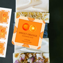 Scent-etikett för Orangen Homemade Soap Fyrkantigt Klistermärke