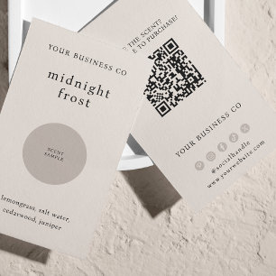 Scent exempel Fragrance Tester Beige QR-kodkort Visitkort