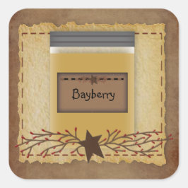 Scent-märke för Anpassningsbar av ljus i burk Fyrkantigt Klistermärke