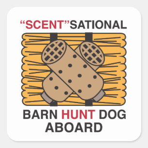 Scent-Sational Barn Hunt Hund Fyrkantigt Klistermärke