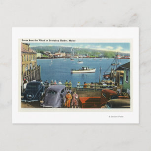 Scenvy från Wharf, Boats and Cars Vykort