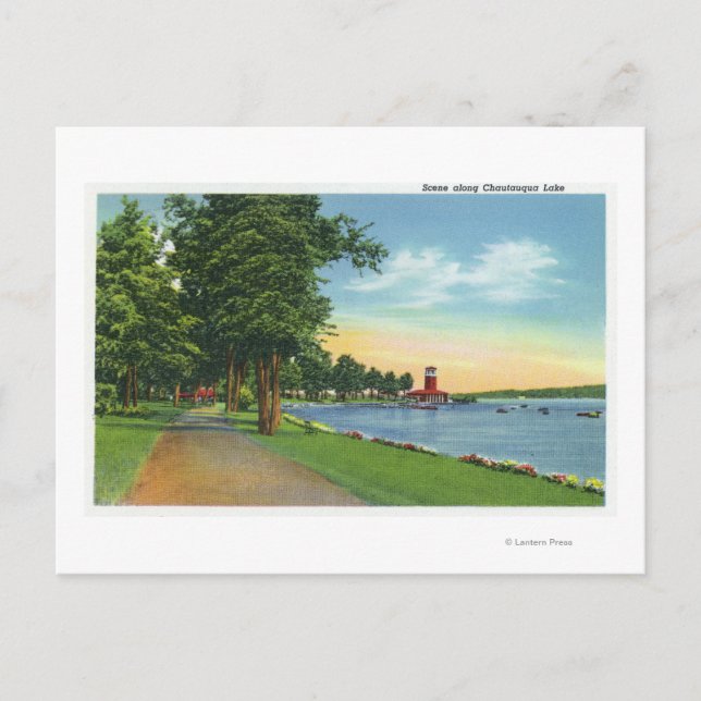 Scenvy längs Sjö Vykort (Framsida)