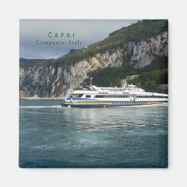 Scenvy över passagerarfartyg i Capri Italien Magnet