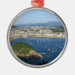 Scenvy över San Sebastian Baskque Land Spanien Julgransprydnad Metall